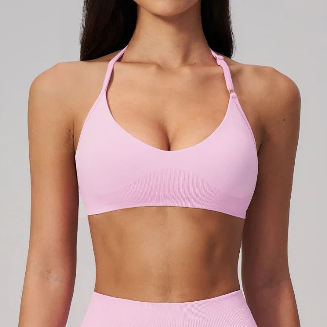 Seamless Quick-drying Halter Yoga Fitness Bra
