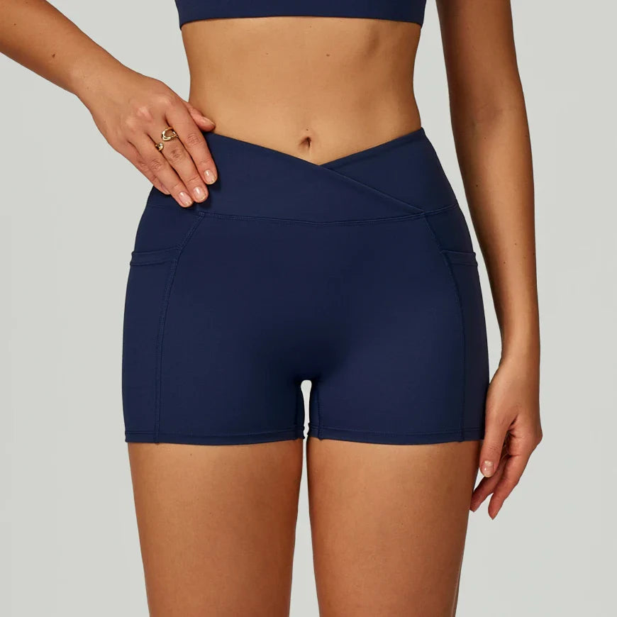 Cross High Waist Shorts for Women