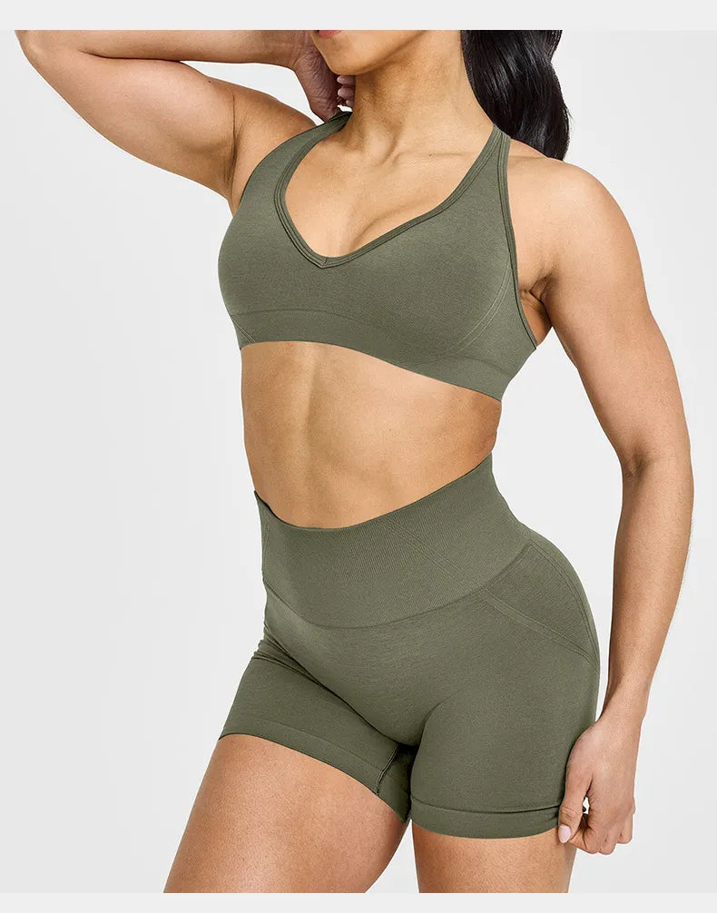 Seamless High Waist Hip Lift Yoga Cycling Shorts 