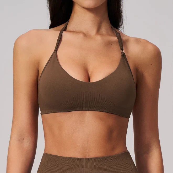 Seamless Quick-drying Halter Yoga Fitness Bra