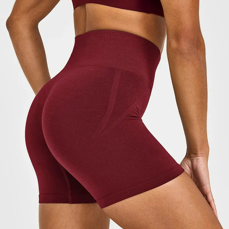 Seamless High Waist Hip Lift Yoga Cycling Shorts 