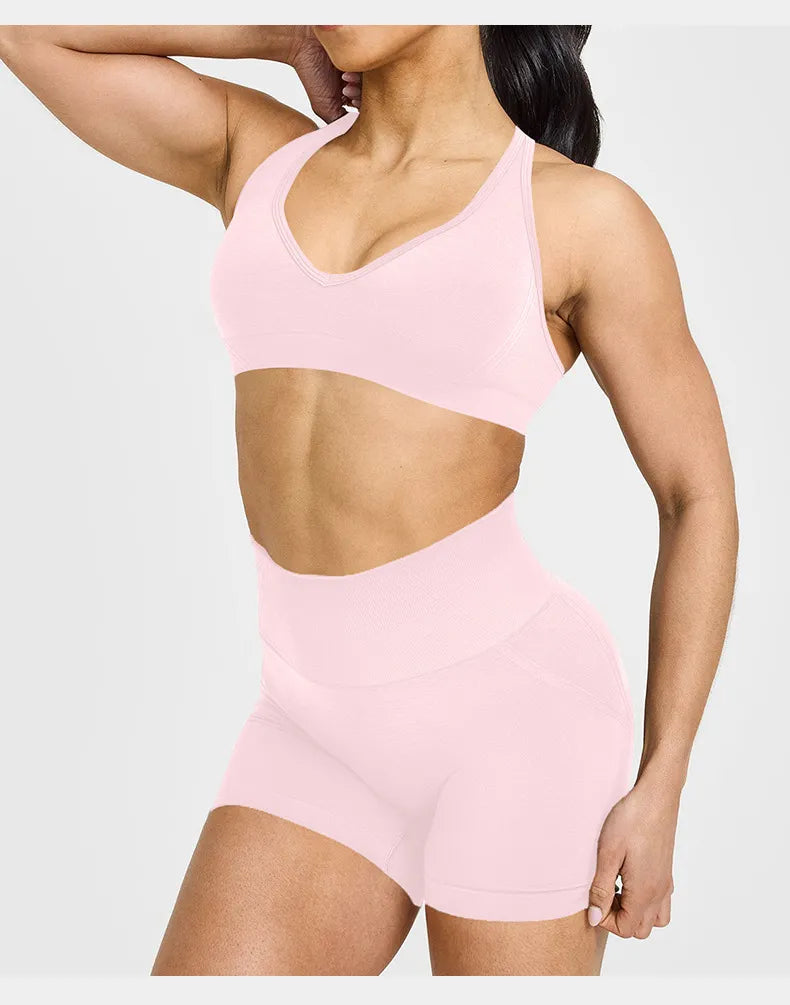 Seamless High Waist Hip Lift Yoga Cycling Shorts 