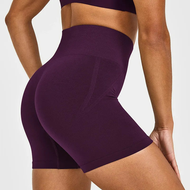 Seamless High Waist Hip Lift Yoga Cycling Shorts 