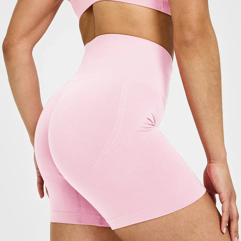 Seamless High Waist Hip Lift Yoga Cycling Shorts 