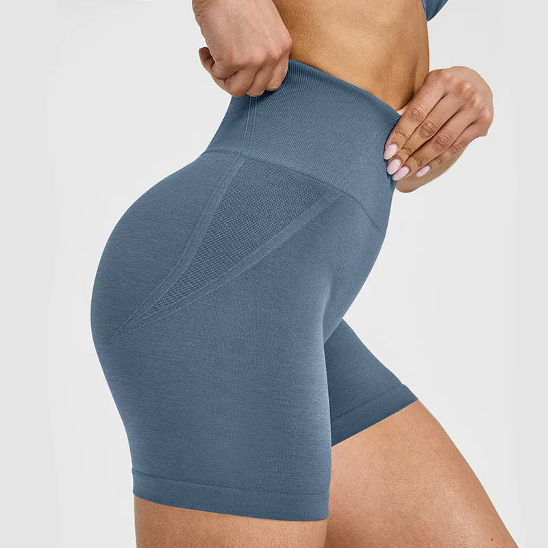 Seamless High Waist Hip Lift Yoga Cycling Shorts 