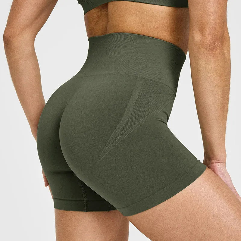 Seamless High Waist Hip Lift Yoga Cycling Shorts 