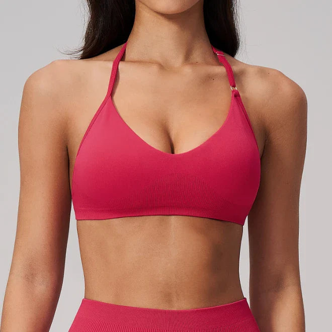 Seamless Quick-drying Halter Yoga Fitness Bra