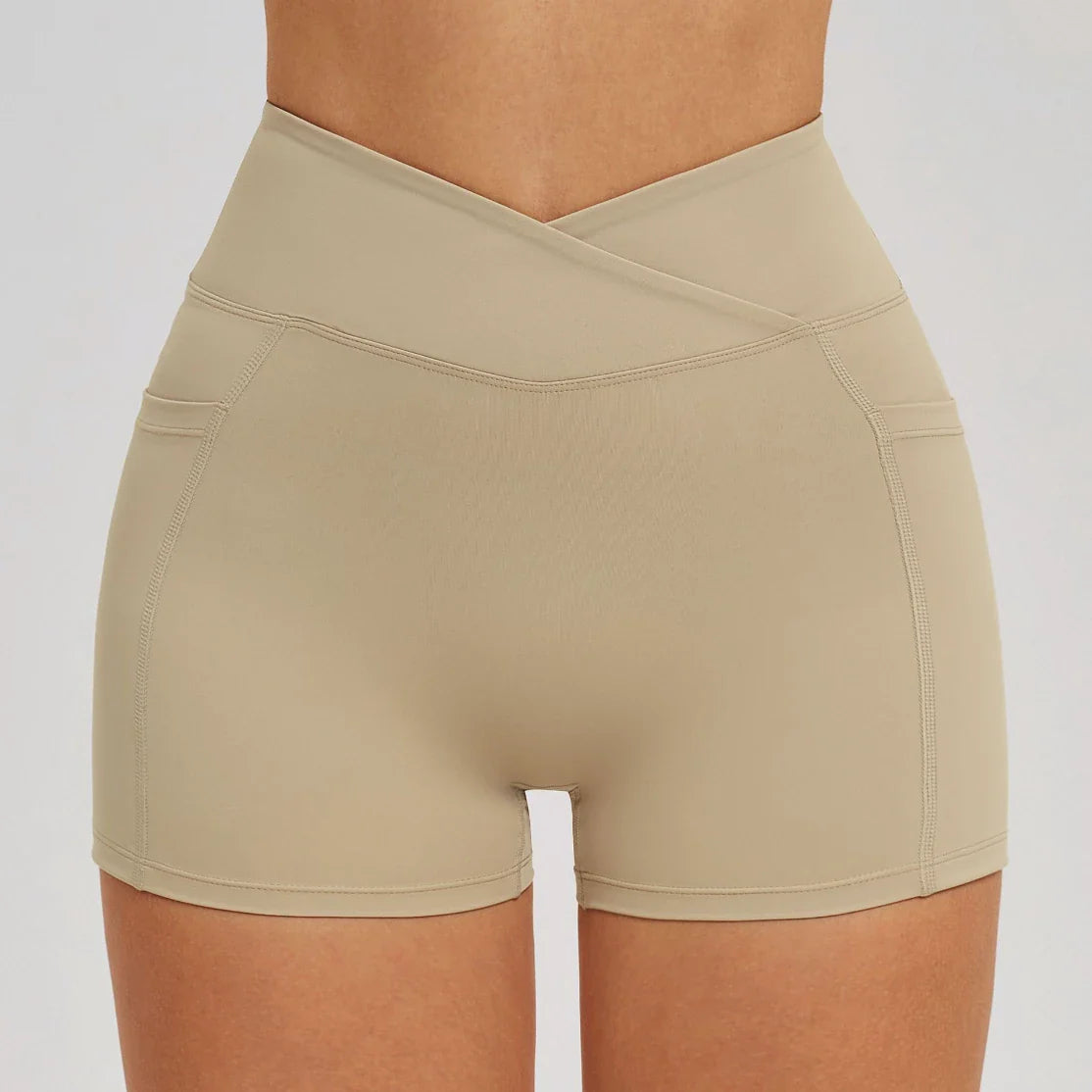 Cross High Waist Shorts for Women