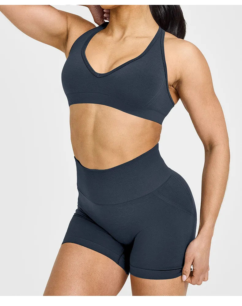 Seamless High Waist Hip Lift Yoga Cycling Shorts 