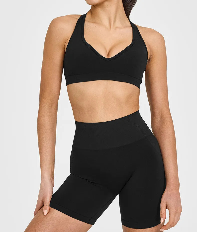 Seamless High Waist Hip Lift Yoga Cycling Shorts 