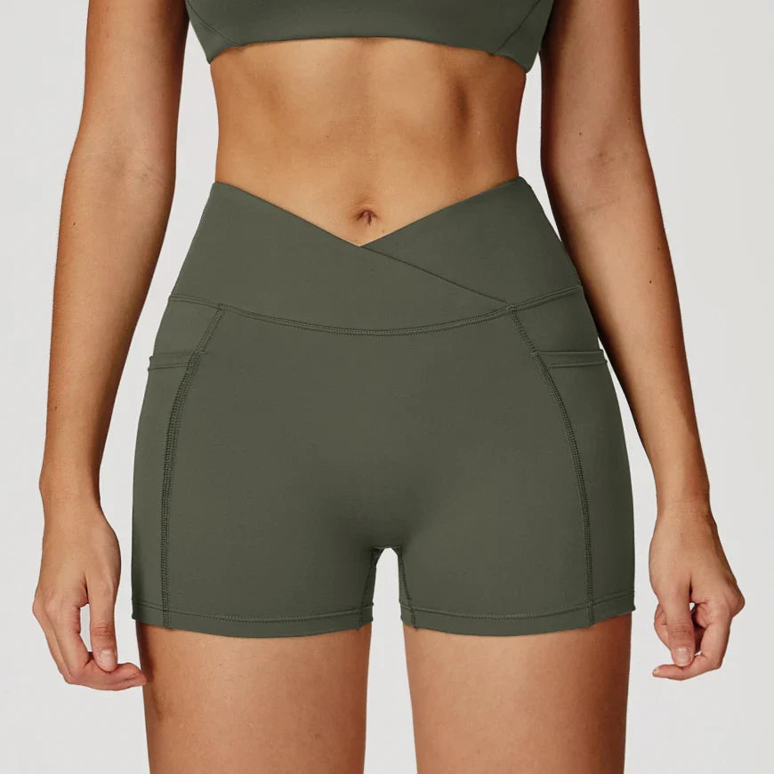 Cross High Waist Shorts for Women
