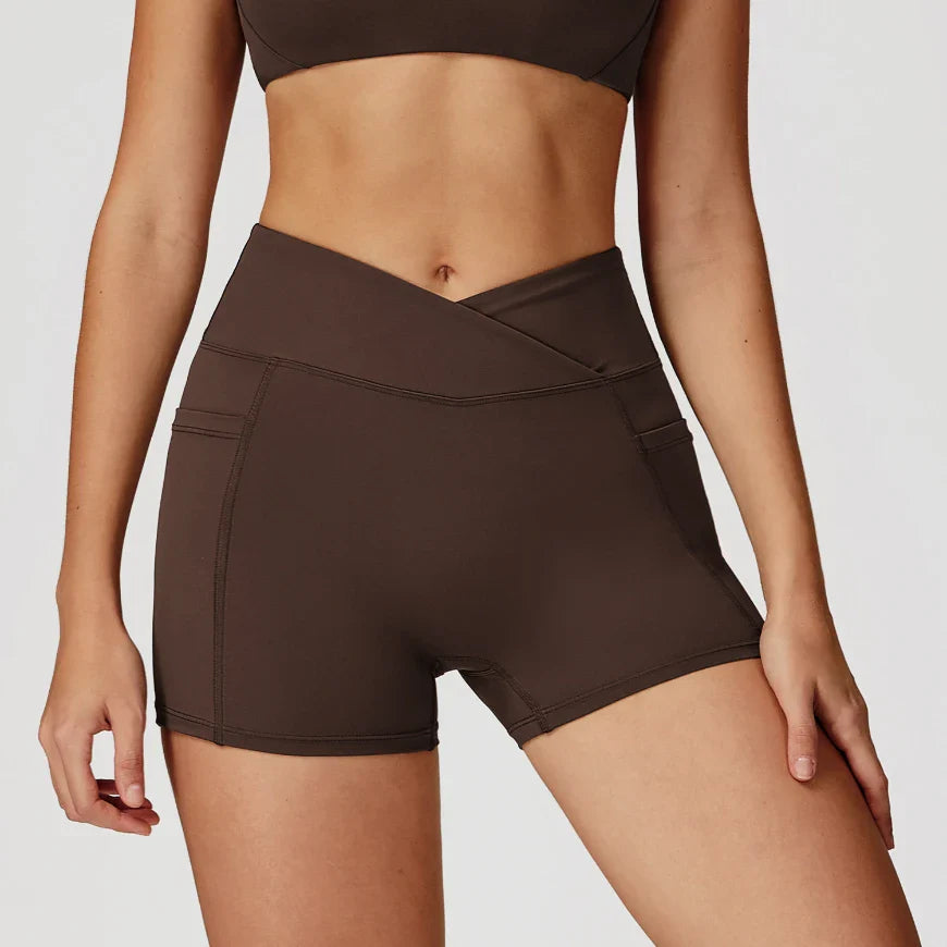 Cross High Waist Shorts for Women