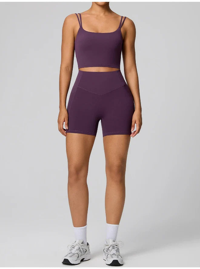 Women's High Waist Shaping Yoga Shorts with Pocket