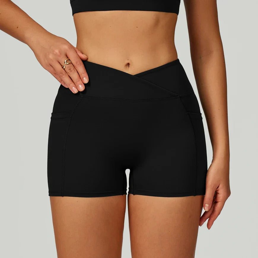 Cross High Waist Shorts for Women