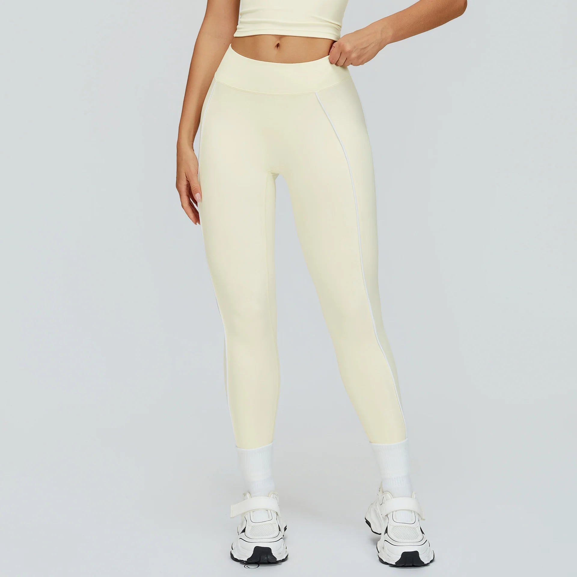 Contrast Color Naked Feeling High Waist Leggings