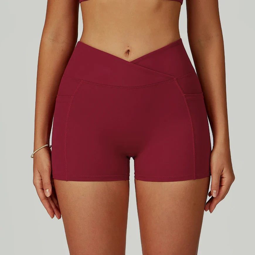 Cross High Waist Shorts for Women